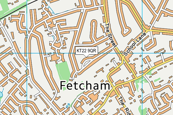 KT22 9QR map - OS VectorMap District (Ordnance Survey)