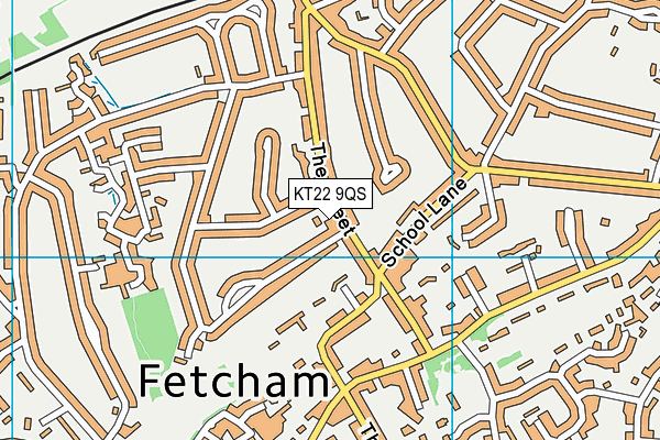 KT22 9QS map - OS VectorMap District (Ordnance Survey)