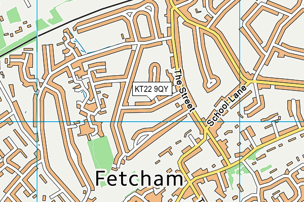 KT22 9QY map - OS VectorMap District (Ordnance Survey)