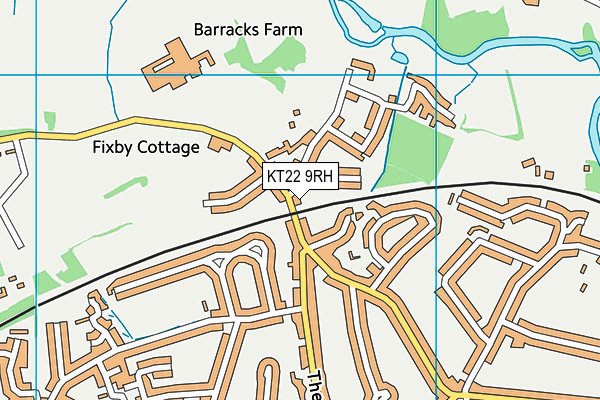 KT22 9RH map - OS VectorMap District (Ordnance Survey)