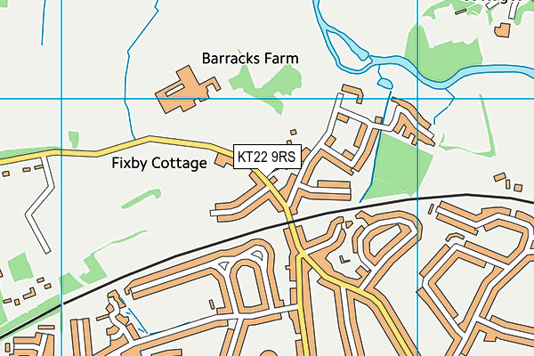 KT22 9RS map - OS VectorMap District (Ordnance Survey)