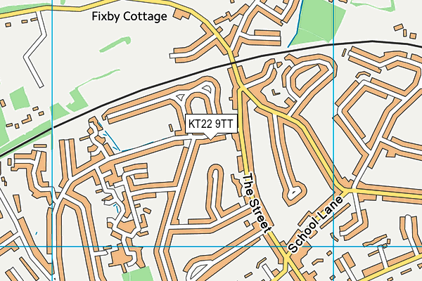 KT22 9TT map - OS VectorMap District (Ordnance Survey)