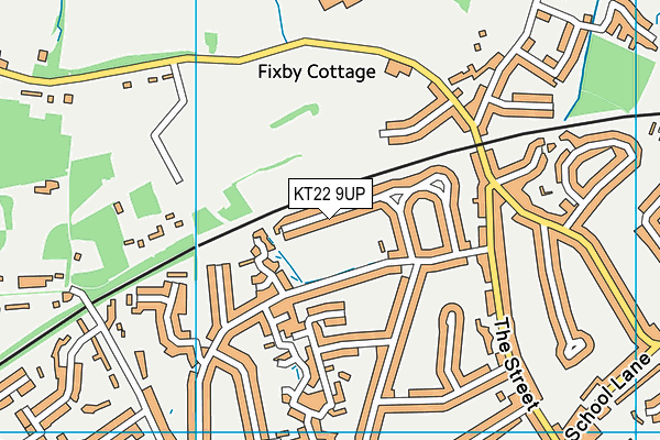 KT22 9UP map - OS VectorMap District (Ordnance Survey)