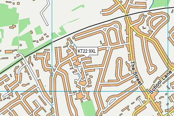 KT22 9XL map - OS VectorMap District (Ordnance Survey)