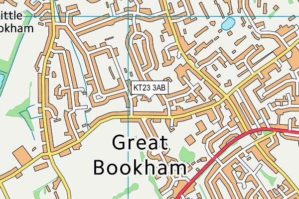 KT23 3AB map - OS VectorMap District (Ordnance Survey)