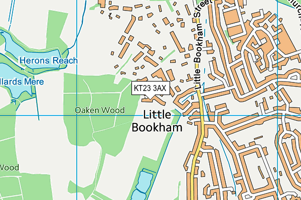 KT23 3AX map - OS VectorMap District (Ordnance Survey)