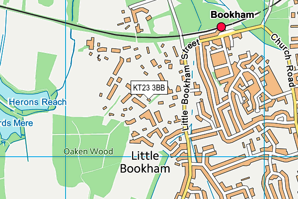 KT23 3BB map - OS VectorMap District (Ordnance Survey)