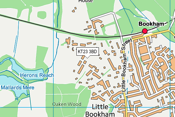 KT23 3BD map - OS VectorMap District (Ordnance Survey)