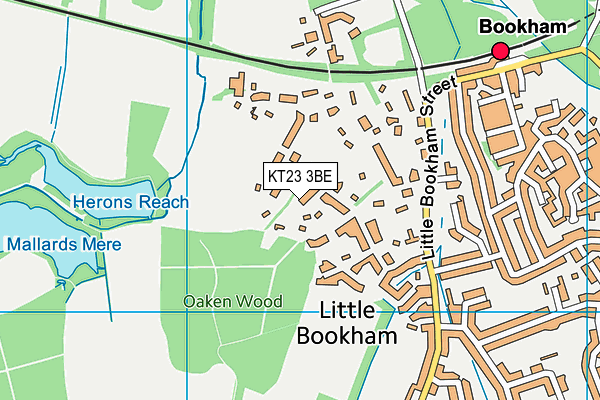 KT23 3BE map - OS VectorMap District (Ordnance Survey)