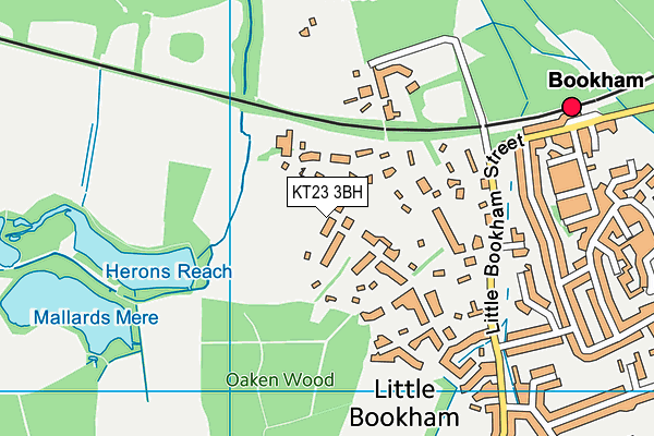 KT23 3BH map - OS VectorMap District (Ordnance Survey)