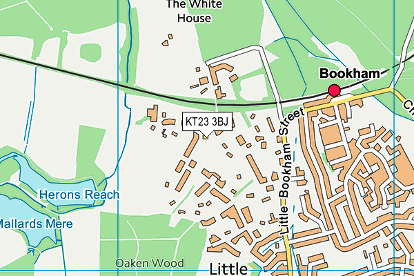 KT23 3BJ map - OS VectorMap District (Ordnance Survey)