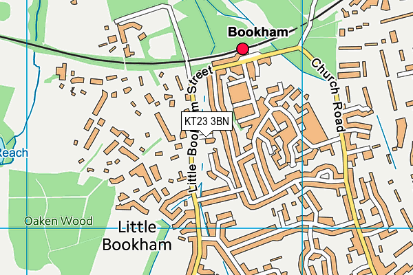 KT23 3BN map - OS VectorMap District (Ordnance Survey)