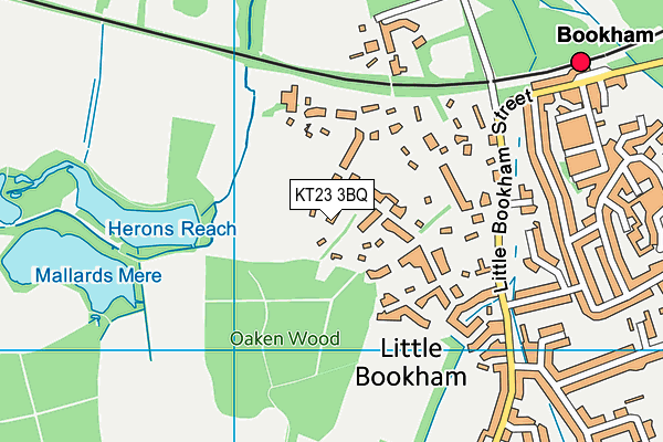 KT23 3BQ map - OS VectorMap District (Ordnance Survey)