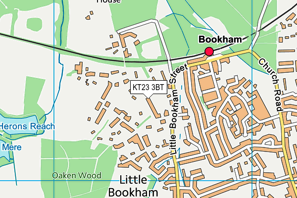 KT23 3BT map - OS VectorMap District (Ordnance Survey)