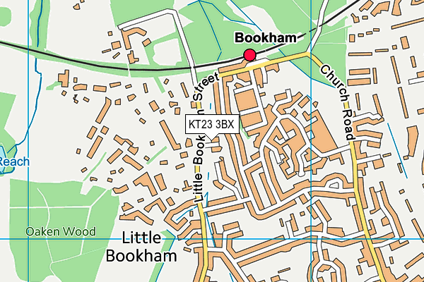 KT23 3BX map - OS VectorMap District (Ordnance Survey)