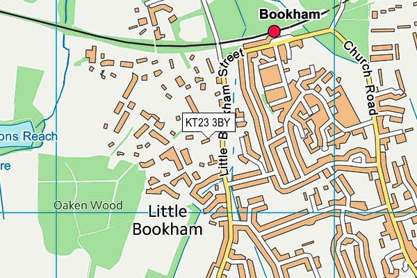 KT23 3BY map - OS VectorMap District (Ordnance Survey)