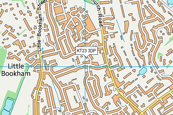 KT23 3DP map - OS VectorMap District (Ordnance Survey)