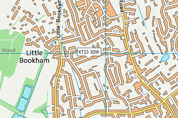KT23 3DW map - OS VectorMap District (Ordnance Survey)