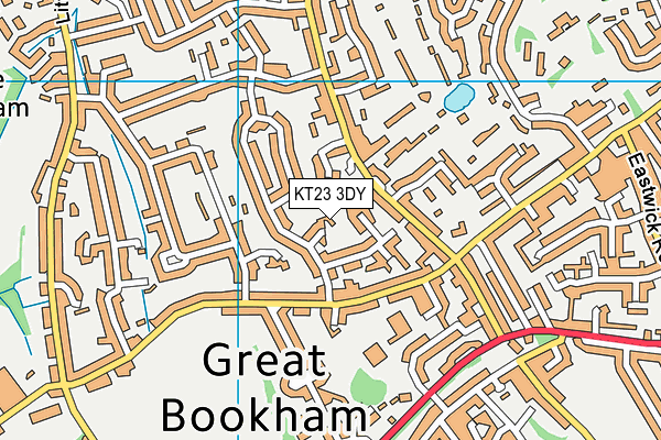 KT23 3DY map - OS VectorMap District (Ordnance Survey)