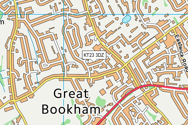 KT23 3DZ map - OS VectorMap District (Ordnance Survey)