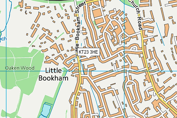 KT23 3HE map - OS VectorMap District (Ordnance Survey)