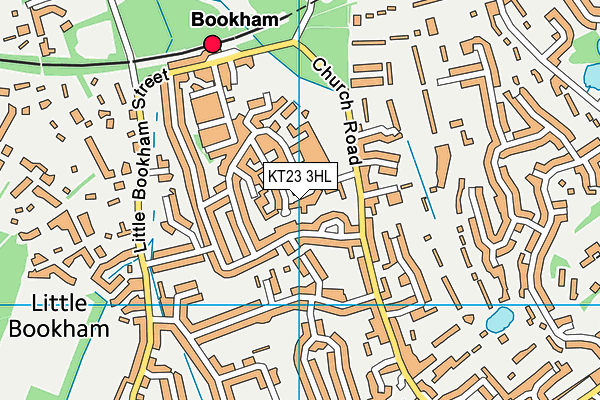 KT23 3HL map - OS VectorMap District (Ordnance Survey)