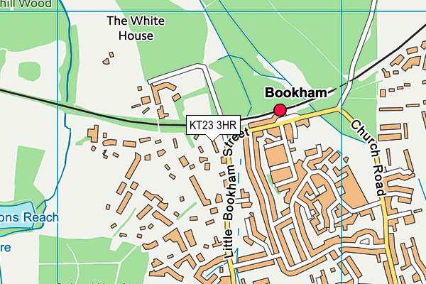 KT23 3HR map - OS VectorMap District (Ordnance Survey)
