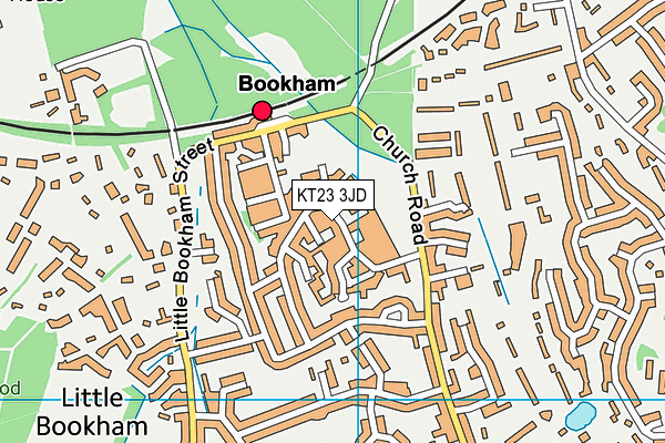 KT23 3JD map - OS VectorMap District (Ordnance Survey)