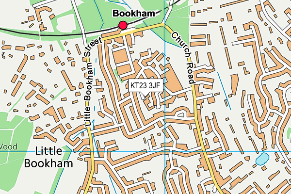 KT23 3JF map - OS VectorMap District (Ordnance Survey)