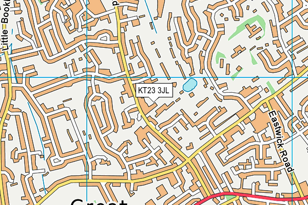 KT23 3JL map - OS VectorMap District (Ordnance Survey)