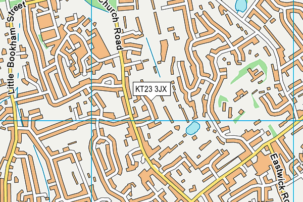KT23 3JX map - OS VectorMap District (Ordnance Survey)