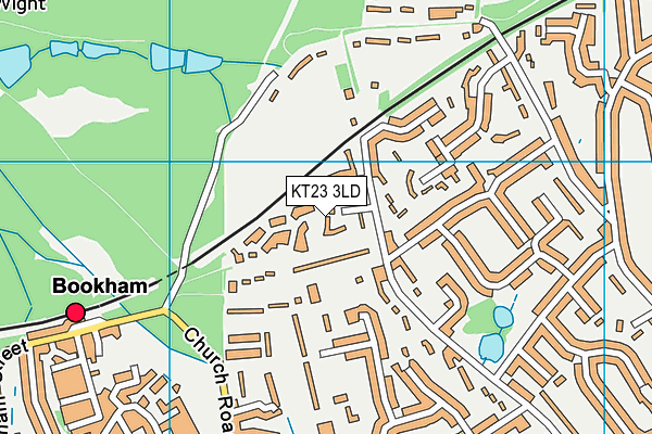KT23 3LD map - OS VectorMap District (Ordnance Survey)
