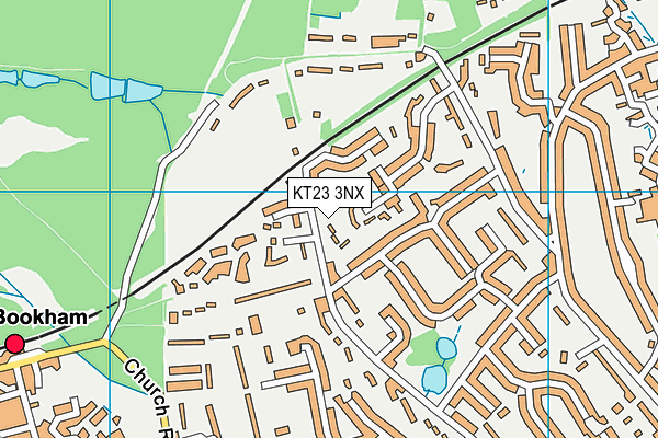KT23 3NX map - OS VectorMap District (Ordnance Survey)