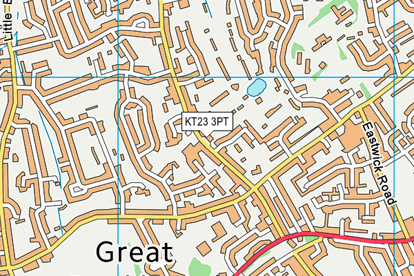 KT23 3PT map - OS VectorMap District (Ordnance Survey)