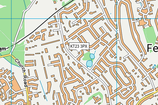 KT23 3PX map - OS VectorMap District (Ordnance Survey)