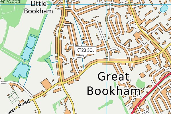 KT23 3QJ map - OS VectorMap District (Ordnance Survey)