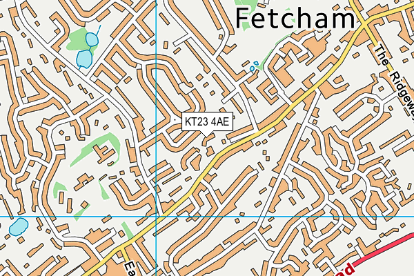 KT23 4AE map - OS VectorMap District (Ordnance Survey)