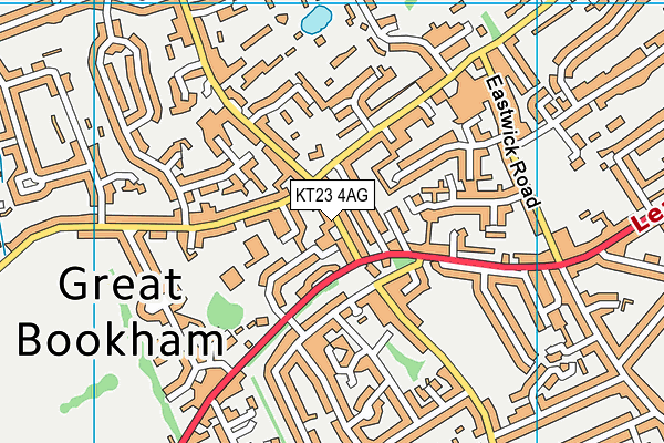 KT23 4AG map - OS VectorMap District (Ordnance Survey)
