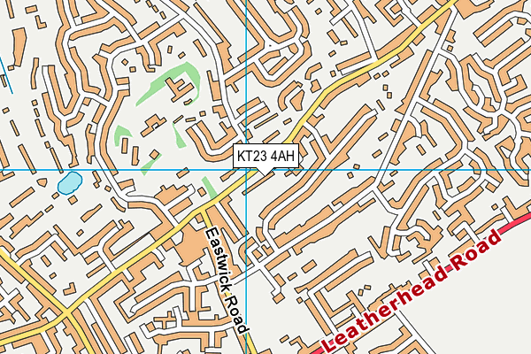 KT23 4AH map - OS VectorMap District (Ordnance Survey)