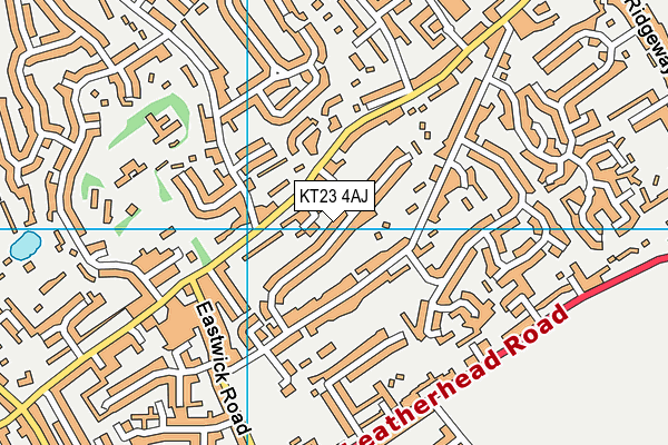 KT23 4AJ map - OS VectorMap District (Ordnance Survey)
