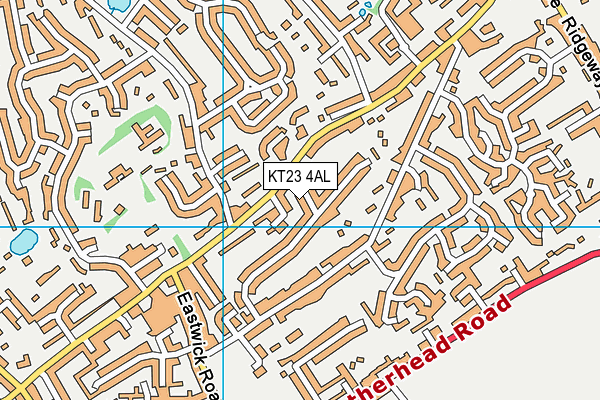 KT23 4AL map - OS VectorMap District (Ordnance Survey)