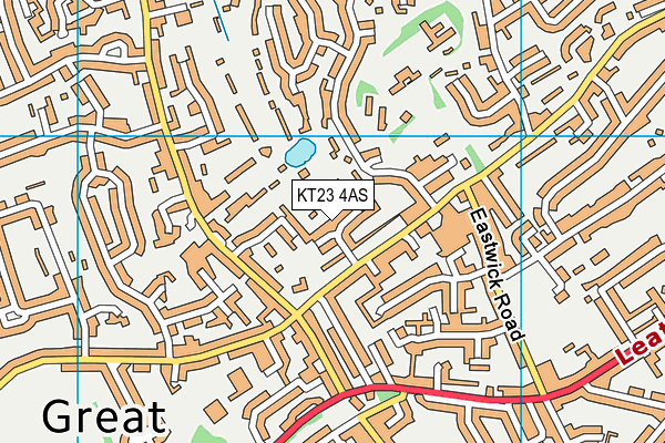 KT23 4AS map - OS VectorMap District (Ordnance Survey)