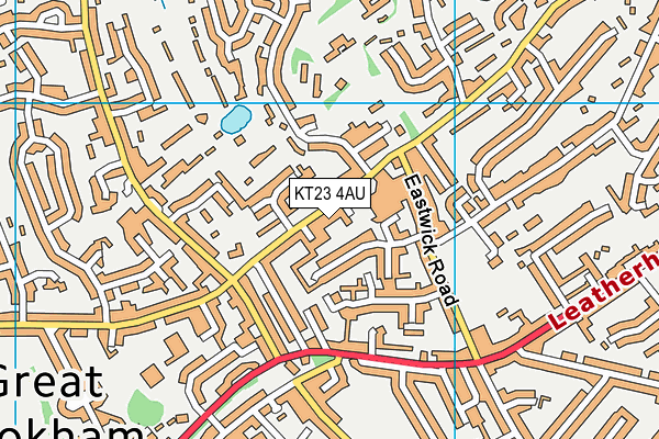 KT23 4AU map - OS VectorMap District (Ordnance Survey)