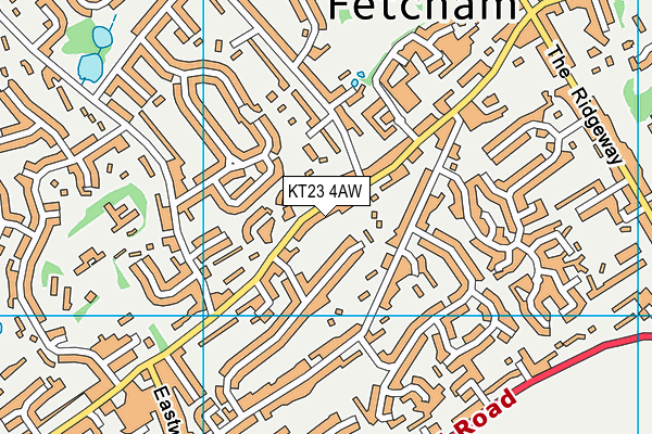 KT23 4AW map - OS VectorMap District (Ordnance Survey)