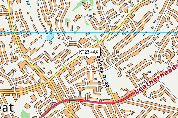 KT23 4AX map - OS VectorMap District (Ordnance Survey)