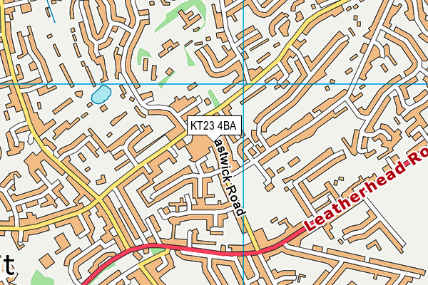 KT23 4BA map - OS VectorMap District (Ordnance Survey)