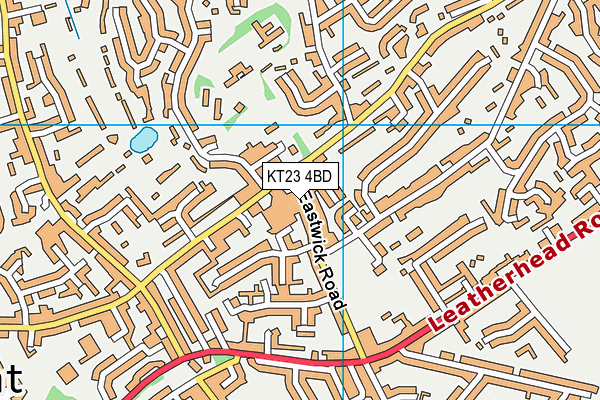 KT23 4BD map - OS VectorMap District (Ordnance Survey)