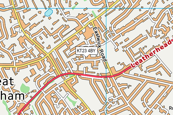 KT23 4BY map - OS VectorMap District (Ordnance Survey)
