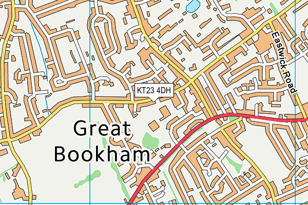 KT23 4DH map - OS VectorMap District (Ordnance Survey)