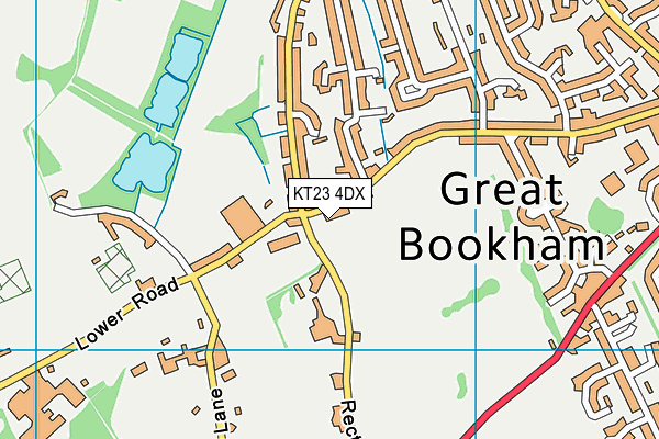 KT23 4DX map - OS VectorMap District (Ordnance Survey)